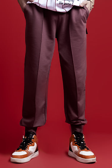 MAROON JOGGER PANT - Checkmate Atelier